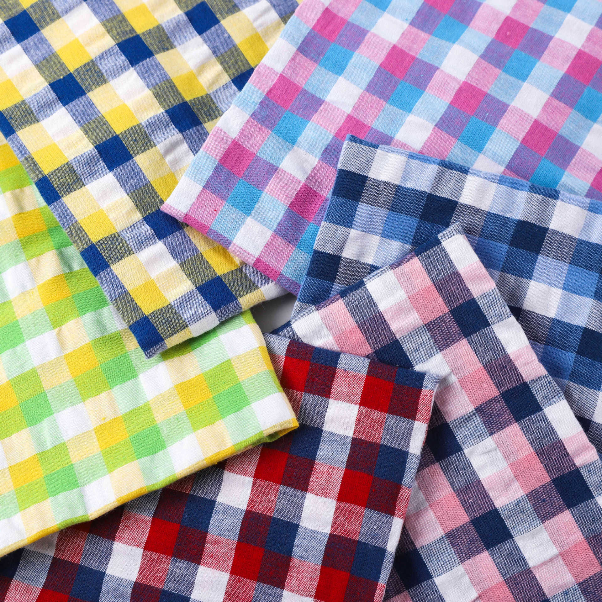 彩泡格泡泡布绉布色织春夏女装童装格子起泡面料格纹日韩风褶皱