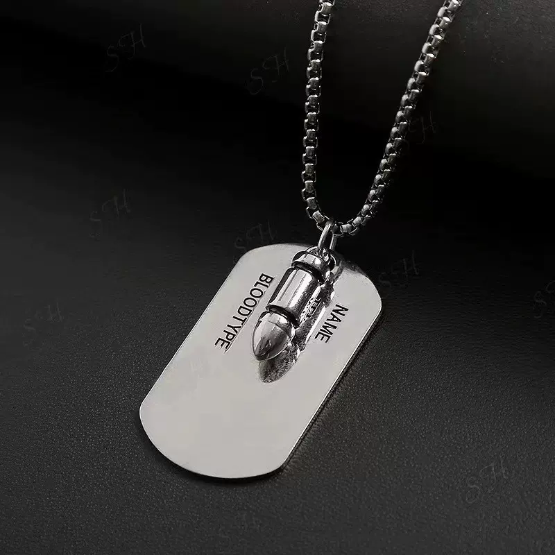 跨境热销嘻哈军牌项链街头男女百搭毛衣链欧美新款Ins配饰潮件款