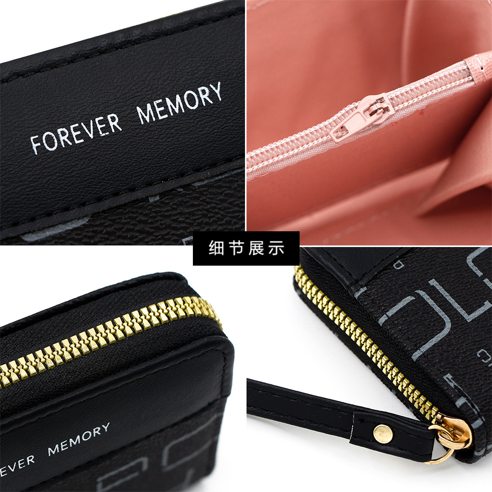 Cartera corta para mujer de nuevo estilo, costura de moda, pu, monedero multifuncional, bolso de tarjeta, fabricante de embrague, venta al por mayor