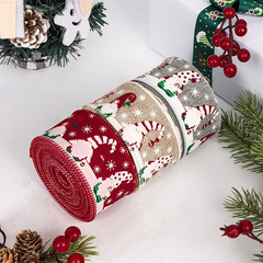 Haobei クロスボーダー新製品サンタクロースヘッドウェビングリボンリボンエッジングクリスマスツリー装飾リボンペンダント