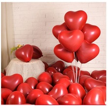 定制10寸心形双层石榴红乳胶气球 派对装饰网红宝石双层气球套球