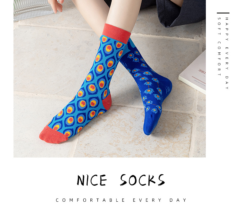 780g Weight Sock Classification 1 Set Quantity Daily Occasion Sweatproof Function Cartoon Pattern All Seasons Season Unisex Gender Cotton Fabric Fashion Style Unisex Fashion Cartoon Cotton Crew Socks 1 Set 6