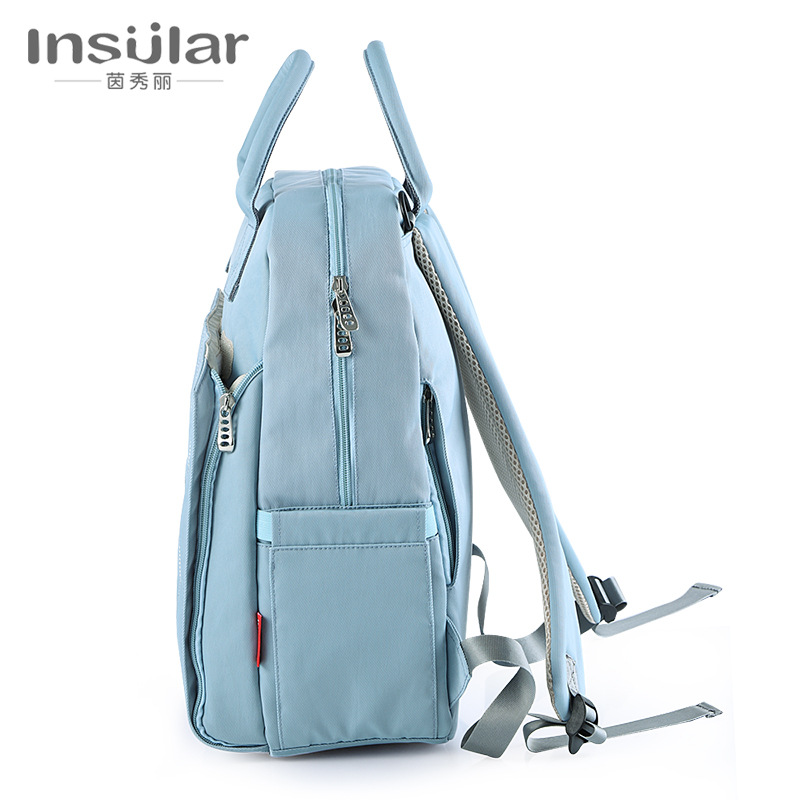 Mochila impermeable de gran capacidad para madres, con compartimento para botellas de aislamiento, ideal para uso exterior y viajes.