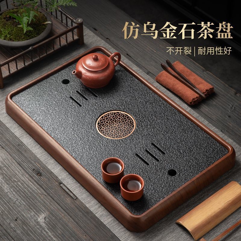 2025 nuevo estilo imitación Wujinishi bandeja de té mesa de té juego de té pequeño bandeja de drenaje mesa de burbujas secas bandeja de té para el hogar