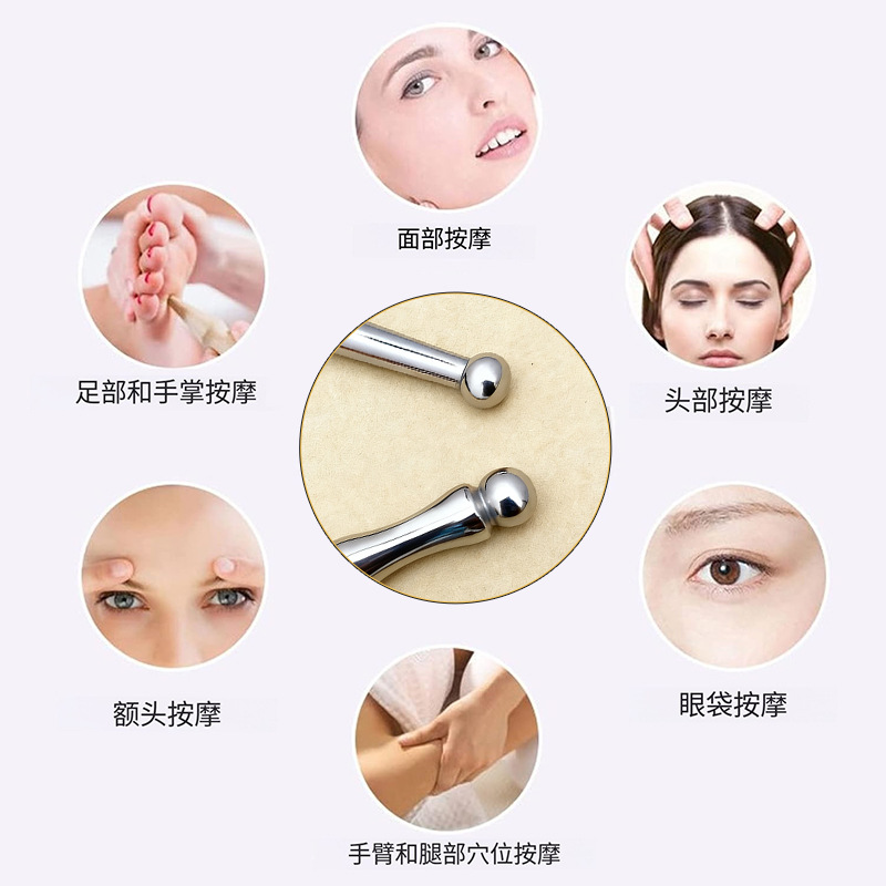 双头经络点穴笔不锈钢美容棒眼面部足底棒金属穴位工具拨筋按摩棒