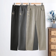 小个子妈妈裤子新款中老年人奶奶秋冬加绒加厚运动裤中年秋装女裤