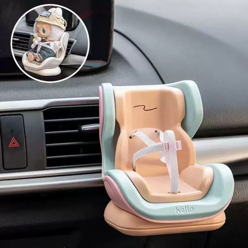 Bubble Mart Labubu Adapts to Safety Seats, Car Doll Ornaments, Car Air Outlet Decorations