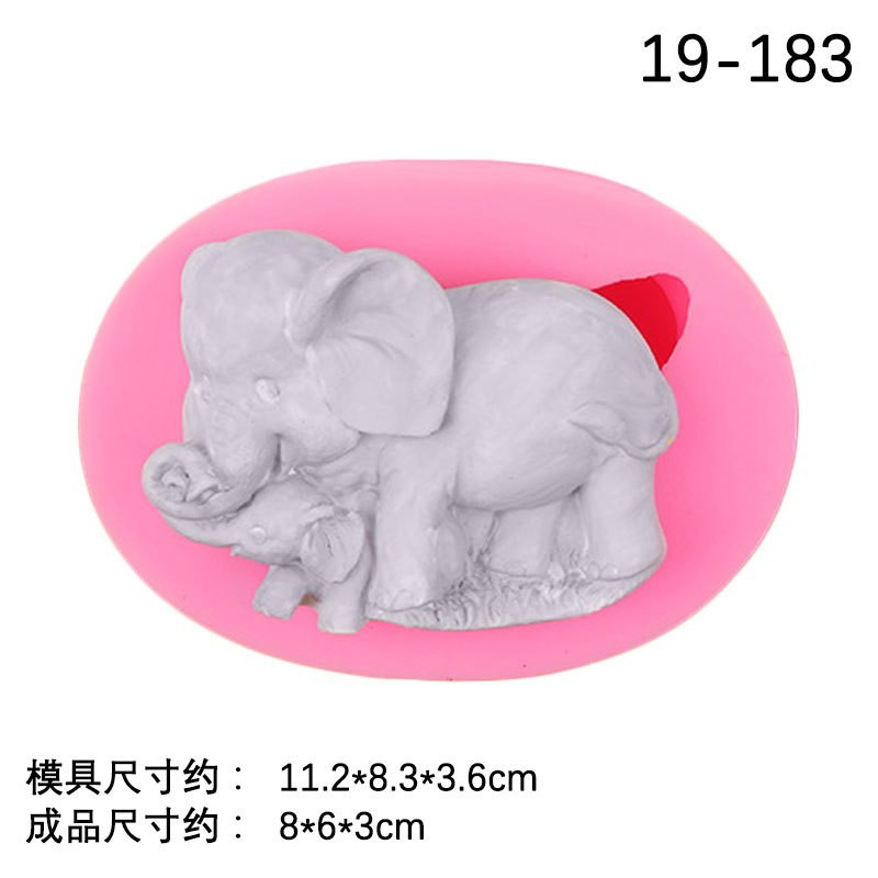 Elefante elefante, chocolate, fondant, decoración de pastel, molde de vela de yeso de aromaterapia de bricolaje, molde de silicona de goteo de jabón hecho a mano