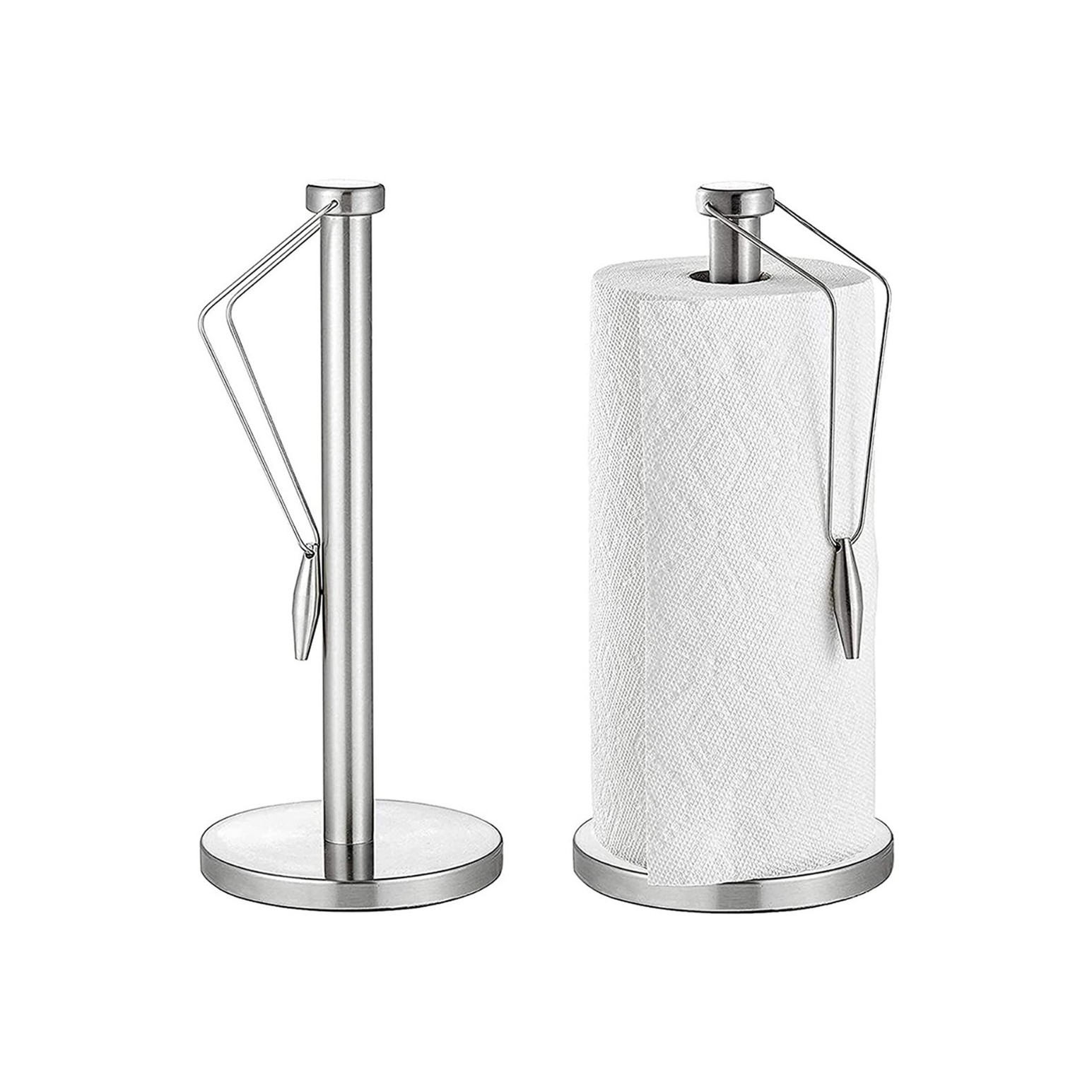 Factory Direct Sale Stainless Steel Vertical Paper Towel Holder Desktop Creative Paper Towel Holder Kitchen Punch-Free Paper Towel Rack