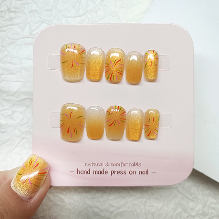 Diez piezas de piezas de uñas de alta calidad hecha a mano, Douyin Xiaohongshu, parche de uñas de venta caliente, armadura de ojo de gato de cristal image 7