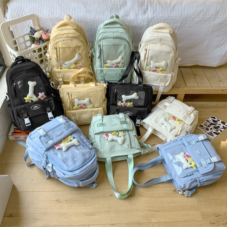 ランドセル 2点セット 新品 大容量 シンプル リュック 日本のキャンパス 万能 女の子 かわいい 高価値リュック|undefined