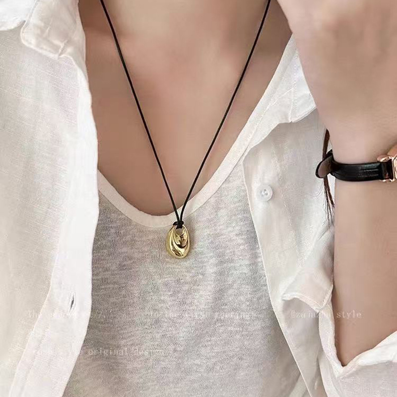 Otoño y invierno minimalistas collares colgante de goteo de Feng Shui mujeres chaqueta larga suéter cadena casual accesorios de lujo ligero
