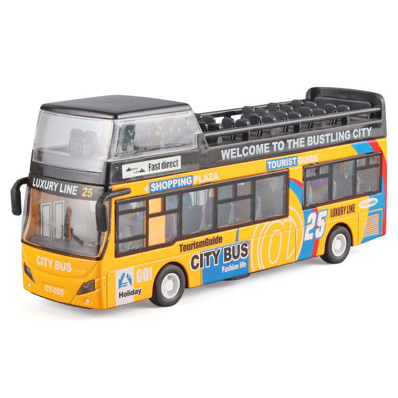 Medium Macao double-layer light View bus alloy car model bus Light Music pull back cross-border delivery wholesale Medium Macao double-layer light View bus alloy car model bus Light Music pull back cross-border delivery wholesale