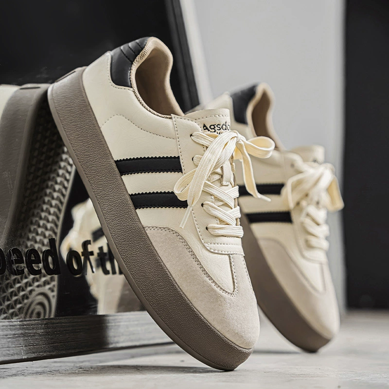 Кожаная немецкая обувь мужской 2025 новый ретро мужской повседневный кроссовки весна и лето дышащая толстая подошва спортивная мужская обувь