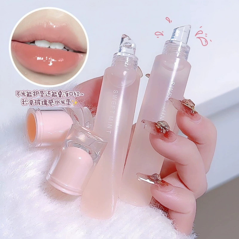SWEET MINT Lip balm, moisturizing base lip gloss, intense hydration, plump lips effect