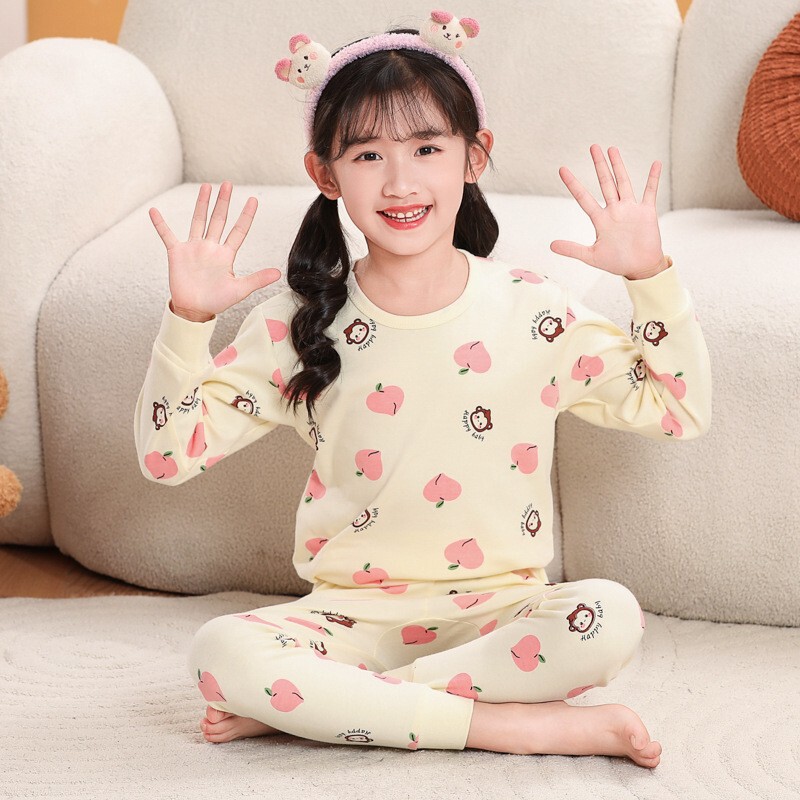 儿童秋衣秋裤男童纯棉保暖内衣宝宝全棉毛衫睡衣套装女童衬衣衬裤|undefined