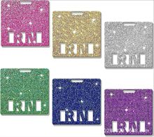 热销RN徽章易拉扣伙伴卡护士徽章配件闪光水平垂直双面镂空识别卡