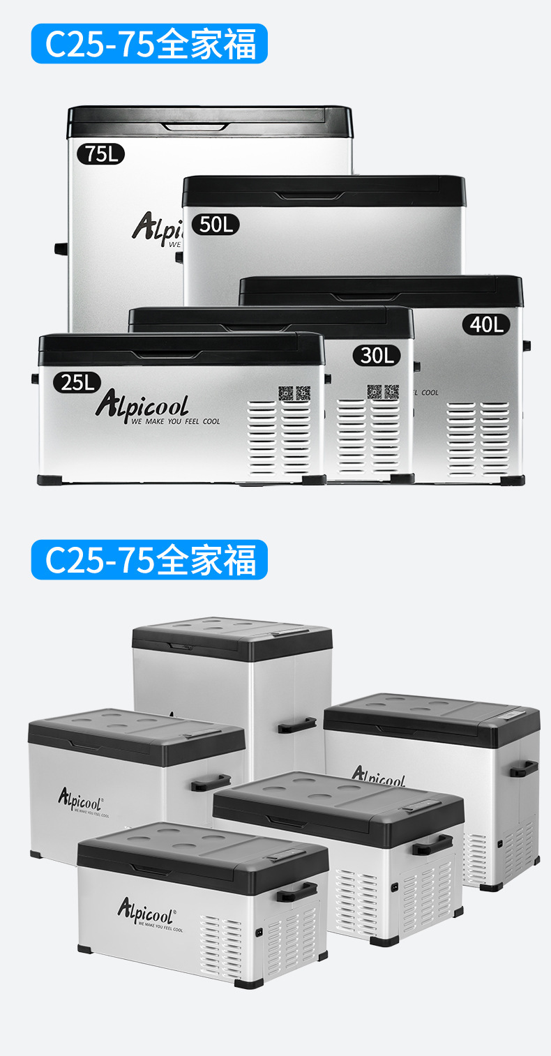Ice Tiger Compressor Car Refrigerator Dual-Use for Car and Home, Freezing and Refrigeration, 12V/24V Portable C15 Mini Refrigerator for Home Use