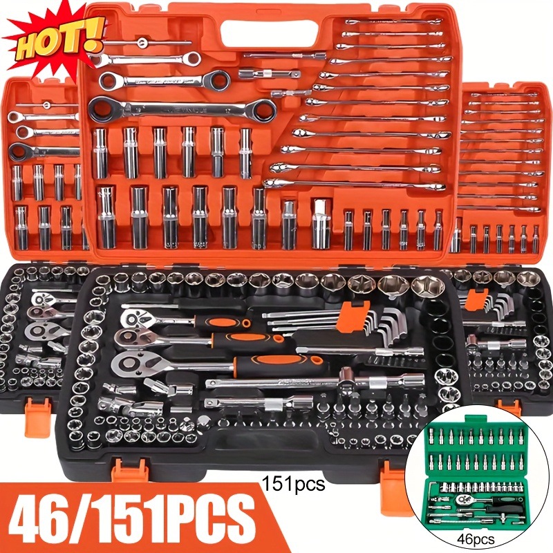 跨境46/151件多用途重型工具套装，适用于汽车、船艇跨境使用