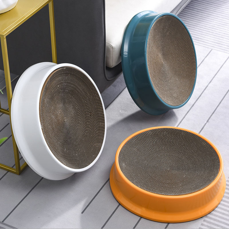 抓盆猫窝一体磨爪器圆型猫爪板可替换瓦楞纸箱玩具厂家直销