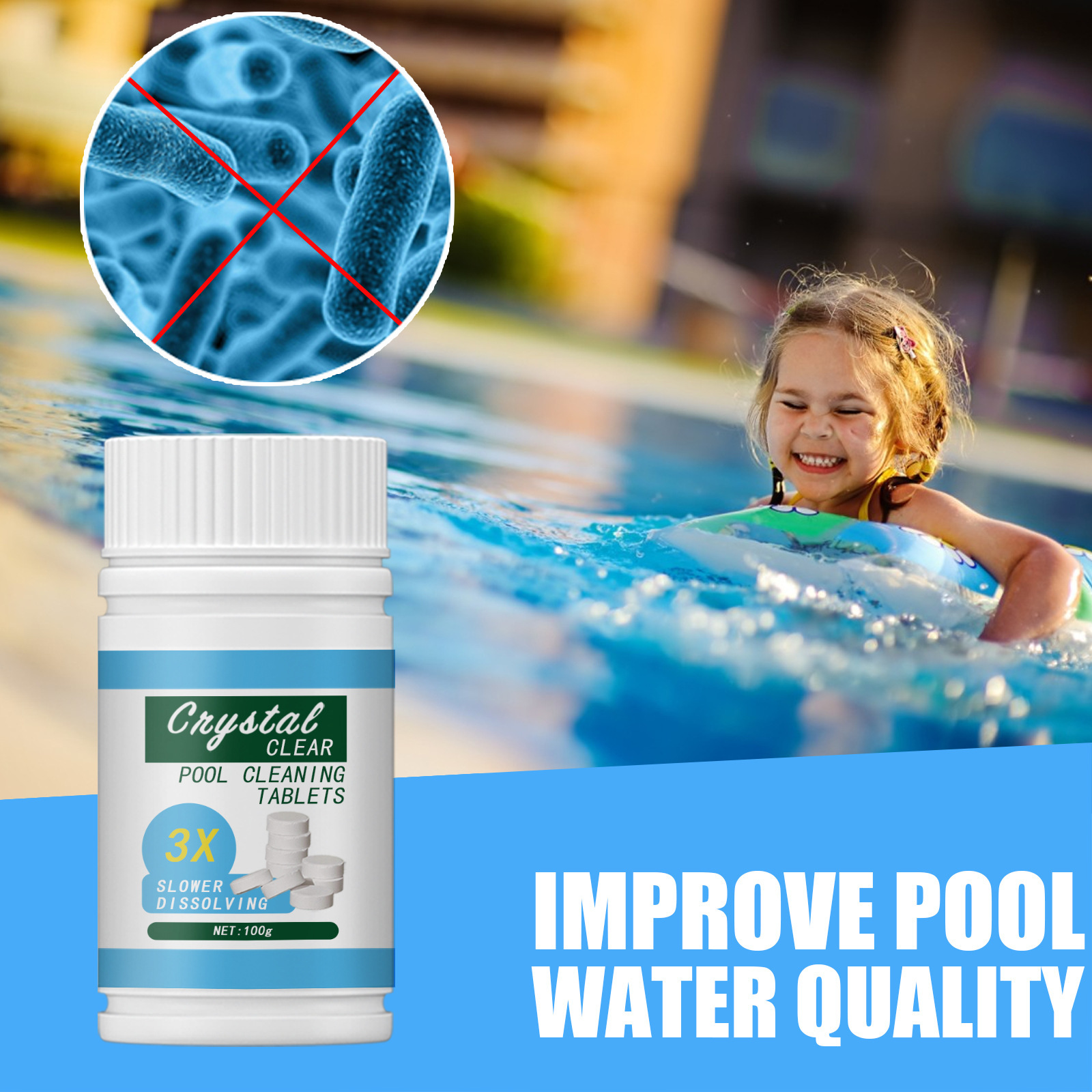 Multi-function Swimming Pool Effervescent Cleaning Tablets Clean And Decontaminate Dirty Water display picture 5