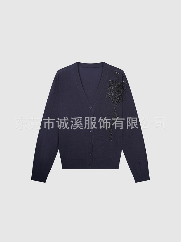 【B家C烟花针织开衫外套】2025早秋新款天丝V领长袖上衣|undefined