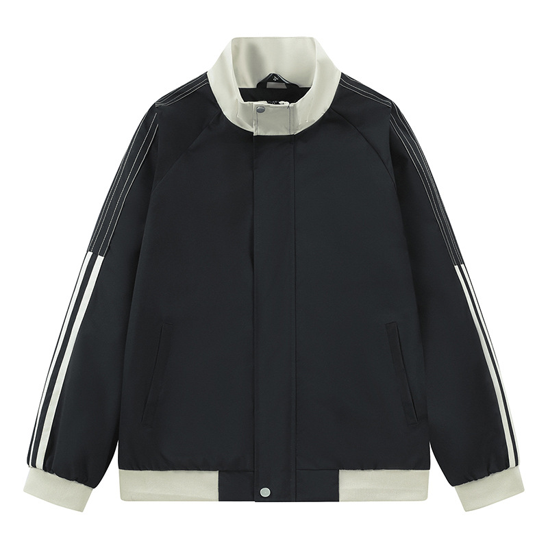 Primavera y otoño nueva chaqueta de moda para hombres suelta versátil estilo de Hong Kong abrigo casual de moda pareja chaqueta de béisbol