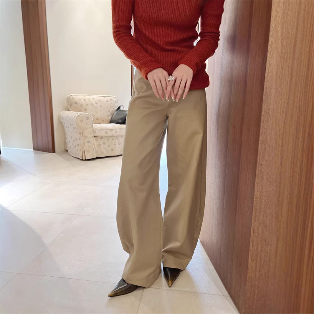 재고 DU 홈 중공업 퓨어 화이트 | 카키스 팬츠 코쿤 모양의 마체테 팬츠 슬리밍 바나나 바지 올 매치 와이드 레그 캐주얼