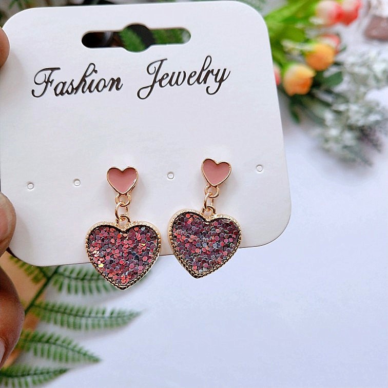 Alloy Material 1 Pair Simple Style Heart Shape Alloy Enamel Women's Drop Earrings