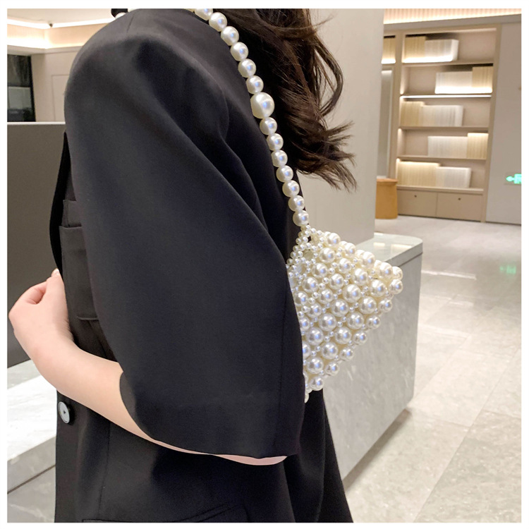 Women's All Seasons Artificial Pearl Solid Color Elegant Oval Open Underarm Bag display picture 5