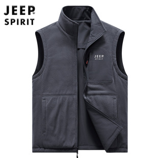 Young Autumn and Winter Double-Sided Stand-Up Collar Casual Vest Large Size Loose Sleeveless Waistoutwear Jacket for Men 6688Jp