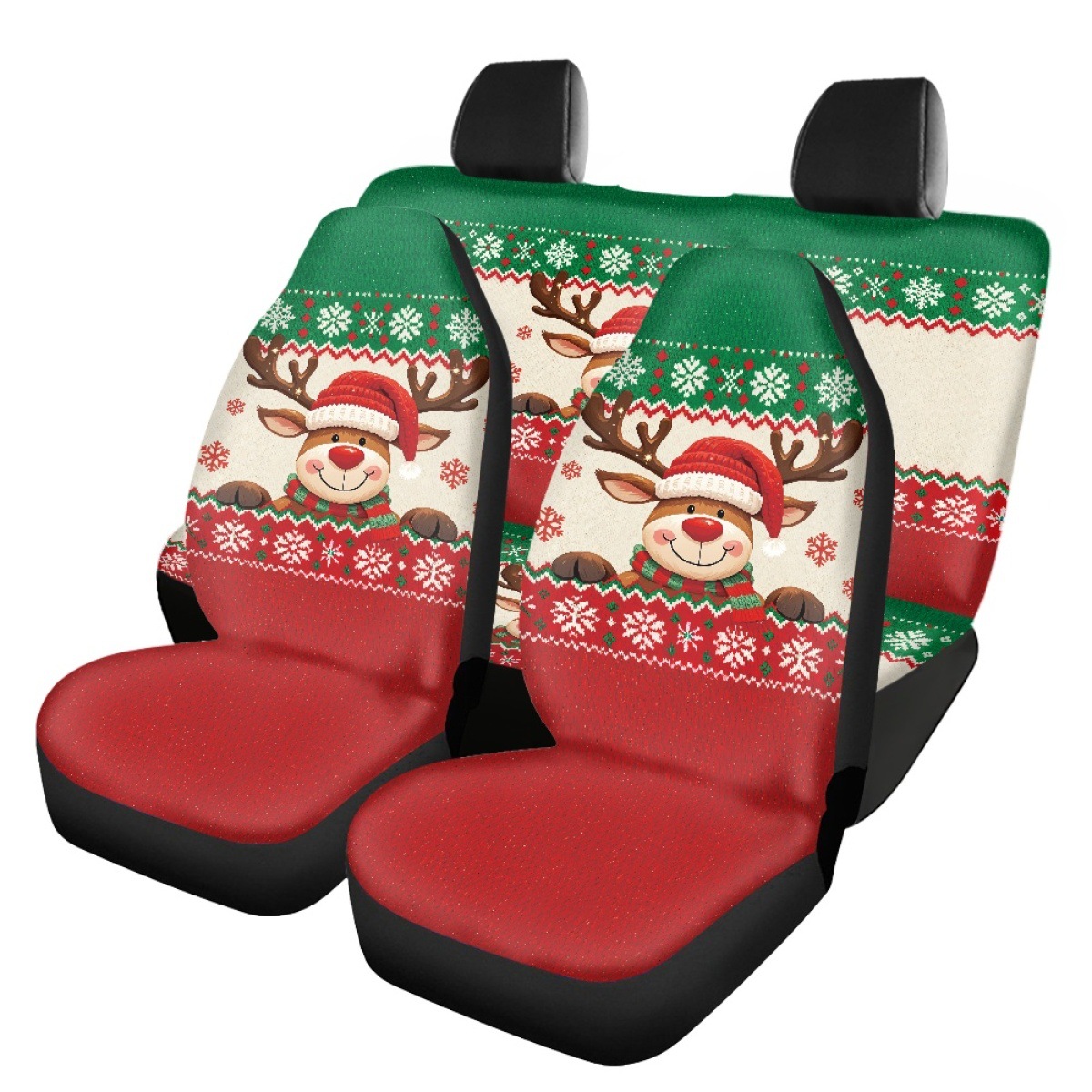 Santa Claus Print Custom Seat Covers Amazon Car Anti-Slip 3-Piece Set Seat Cushion Pod, Minimum Order of One Piece