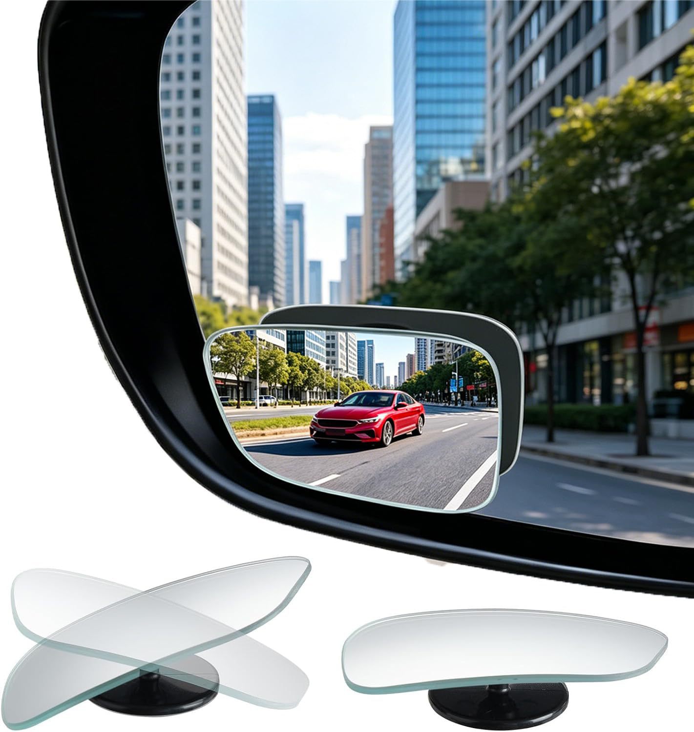Blind Spot Mirror 2-Pack High-Definition Frameless Convex Glass for Wide-Angle Vision and Safer Lane Changes