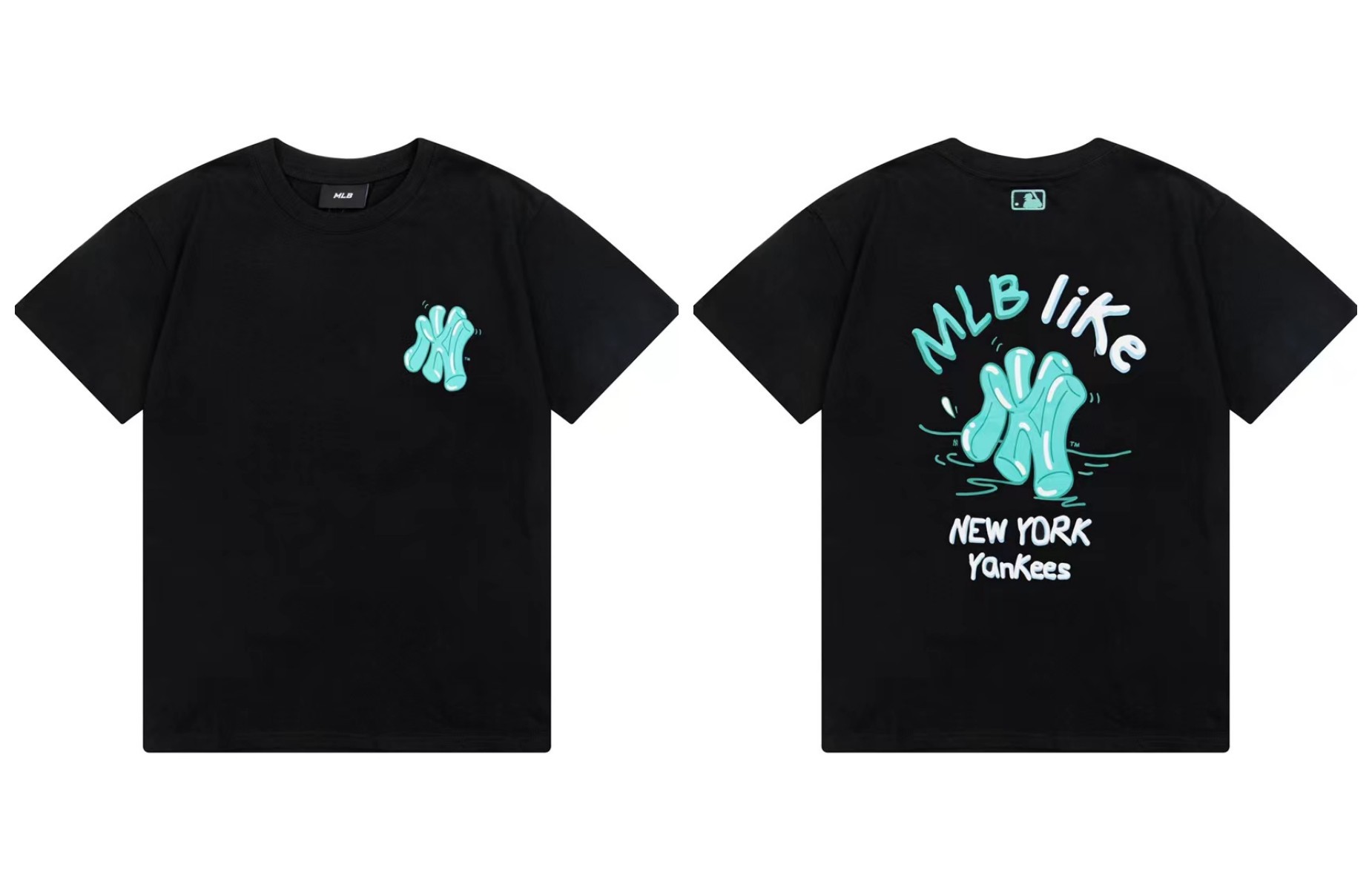 Fábrica al por mayor nueva moda Coreana de alta calidad impresa algodón manga corta hombres y mujeres mismo estilo pareja camiseta suelta soporte código de escaneo