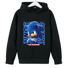 SONIC刺猬索尼克卡通图案印花小儿童孩子卫衣上衣服装中大童童装
