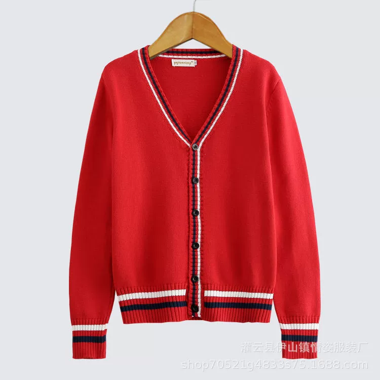 Оптовая колледж стиль кардиган учитель школьная форма класс одежда осень и зима свитер пальто с длинным рукавом учитель студент свитер
