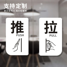 亚克力推拉门贴玻璃门贴纸防水防晒标志标示标牌进出左右移门门牌