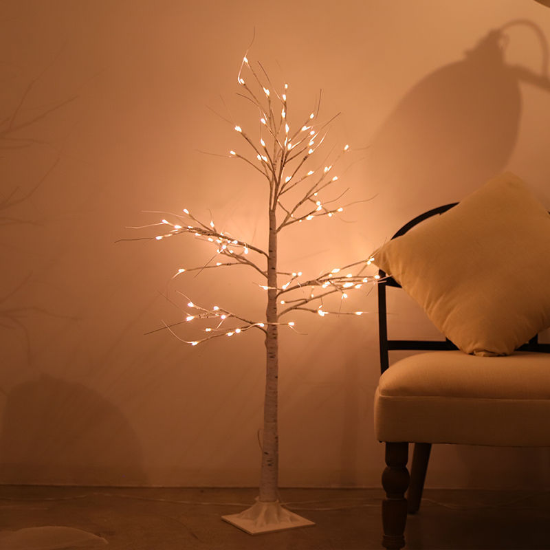 LED árbol lámpara parpadeo estrella de abedul luminoso decoración de color red decoración de la habitación roja iluminación de día de Año Nuevo