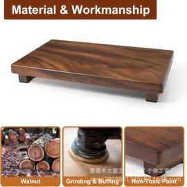 木质置物架家用可移动绿萝花卉底座客厅桌面手办展示架浴室收纳架