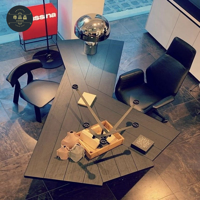 Nordic solid wood desk designer creative boss desk special-shaped log desk simple personalized computer desk