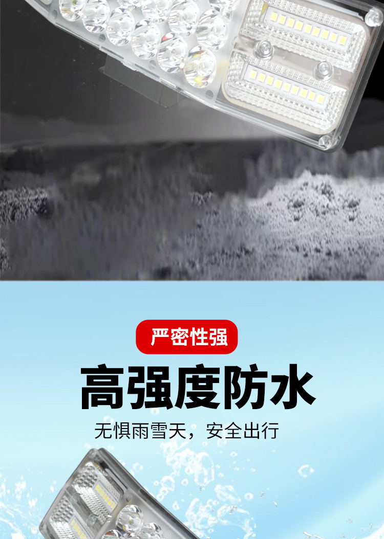 Three-sided wide-angle illuminated LED high-brightness spotlight for agricultural vehicles, tractors, and trailers