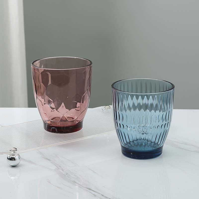 Tazas de vidrio temperado restaurantes de alta calidad tazas de agua de burbujas coloridas tazas de enjuague bucal de diamante tazas de agua gruesas a alta temperatura