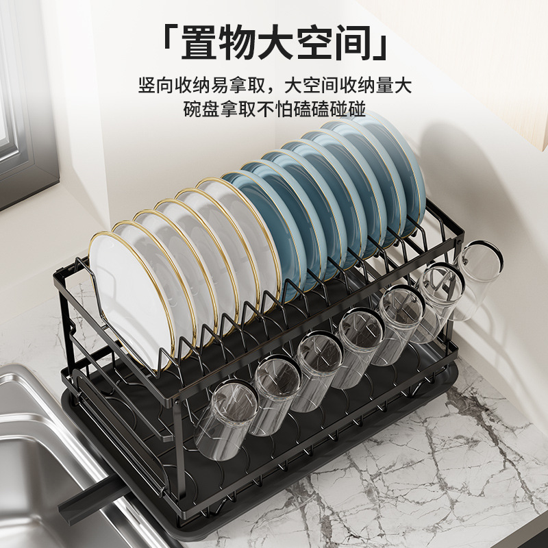 国境を越えた新しいキッチンボウルラック家庭用取り外し可能な排水ボウルとディッシュラックカウンタートップボウルとカトラリープレート収納ラック卸売|undefined