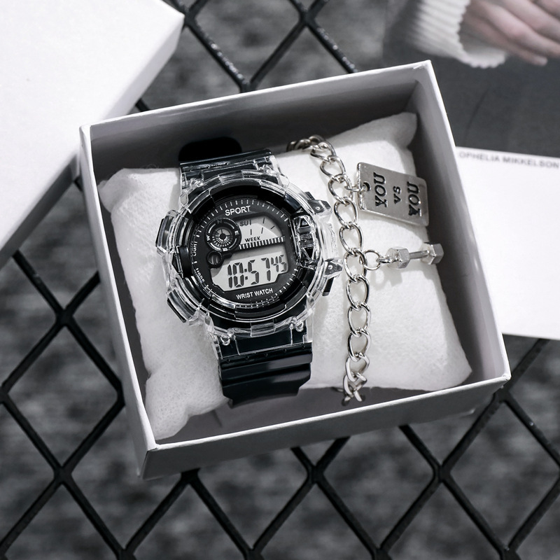 2023 unicornio reloj transparente para niños y niñas ins estudiante de alto aspecto estilo coreano simple reloj electrónico deportivo impermeable