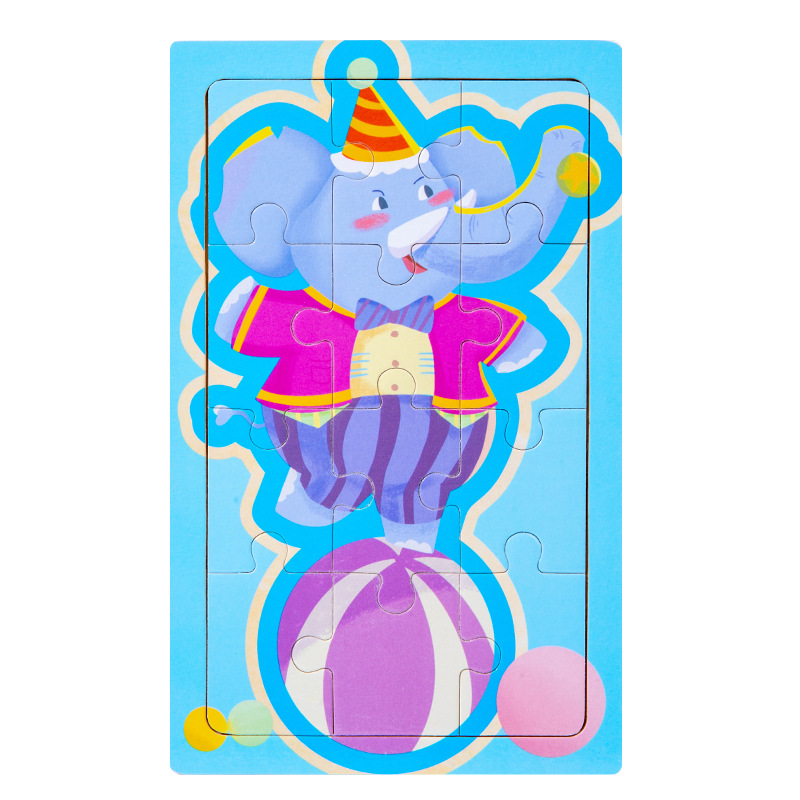 Educación temprana Iluminación juguetes de dibujos animados puzzle de bloques de animales 0 - 3 años de niños pequeños niños y niñas puzzle de bebés