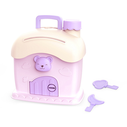New cute money bank small house mushroom house money bank cartoon key savings bank children girl gift