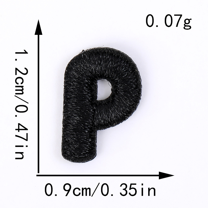 电脑刺绣布贴黑白小数字字母跨境批发DIY服饰补丁装饰贴刺绣辅料|undefined