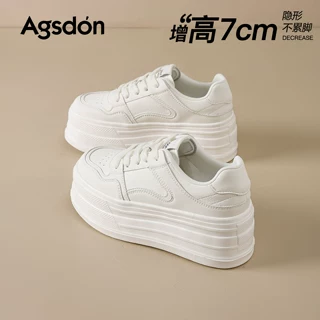 奥古狮登厚底小白鞋女2026夏季新款小个子显高简约运动休闲板鞋