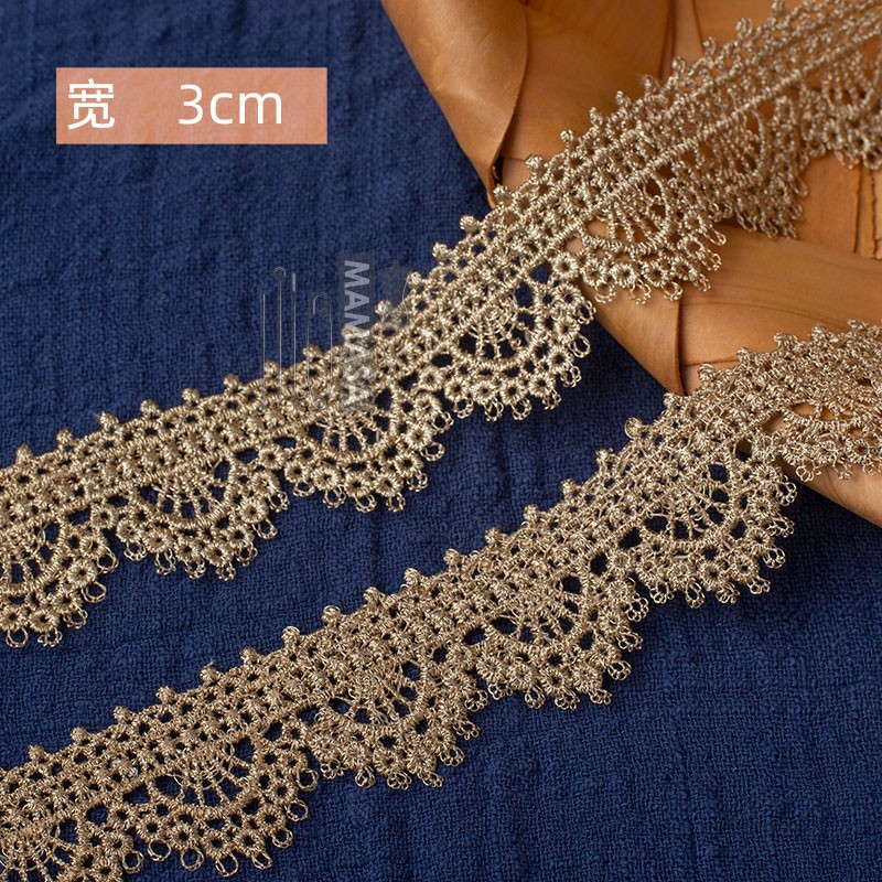 hilo de oro bordado soluble en agua rosa oro encaje encaje DIY ropa hecha a mano lolita accesorios fabricantes al por mayor