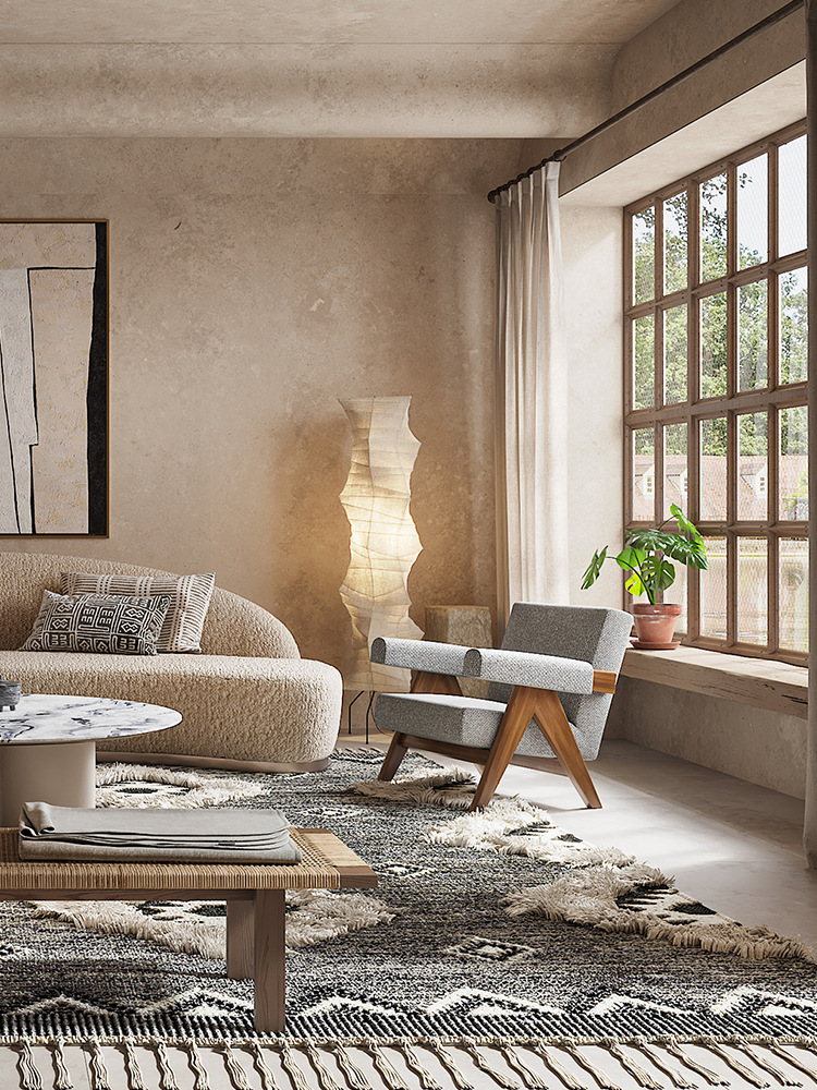 侘寂风日式宣纸落地灯客厅书房民宿卧室床头创意装饰灯饰